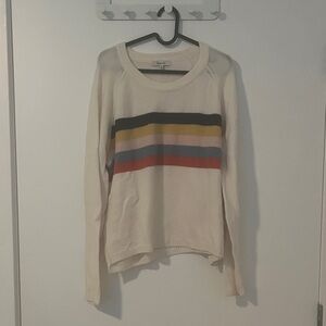 Madewell Cream Striped Sweatshirt